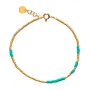 ANNI LU Asym Aqua Armband Förgylld mässing 1061