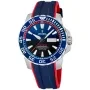 Festina Professional Diver Day Date F20662/1 klocka med Blå urtavla och en boett med 45 mm i diameter och ett Gummiarmband i Blå, Röd