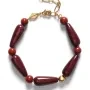 ANNI LU Red Jasper Armband Förgylld mässing 262-10-18