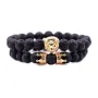 Auxere Lion Crown Double Row Armband Sten KXD0206