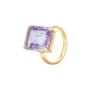 House of Vincent Candy Rock Purple Ametyst Ring Guldpläterad Silver VJ080-LRG-AM
