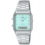 Casio Vintage AQ-230A-2A2MQYES klocka med Blå urtavla och en boett med 30 mm i diameter och ett Länk i Silver