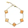 SKØR Clove Orange Marble Armband Rostfritt Stål SK0043