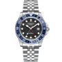 Dissing Diver GMT D1124 klocka med Svart urtavla och en boett med 42 mm i diameter och ett Länk i Silver