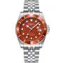 Dissing Diver D1130 klocka för Herr med Orange urtavla som mäter 43 mm i diameter och har en Stål Länk klockrem