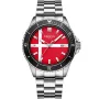 Dissing Diver Denmark D1500 klocka med Röd urtavla och en boett med 43 mm i diameter och ett Länk i Silver