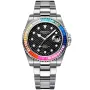 Dissing Diver Rainbow D1096 klocka för Herr med Svart urtavla som mäter 43 mm i diameter och har en Stål Länk klockrem
