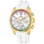 Festina Rainbow F20650/2 klocka med Vit urtavla och en boett med 38 mm i diameter och ett Gummiarmband i Vit