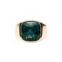 IX Studios Cushion Signet Marble Ring Guldpläterad Silver DMN0282GDGRMA