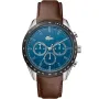 Lacoste Boston 2011093 klocka med Blå urtavla och en boett med 42 mm i diameter och ett Läderarmband i Brun