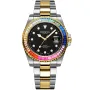 Dissing Diver Rainbow D1095 klocka för Herr med Svart urtavla som mäter 43 mm i diameter och har en Guld, Stål Länk, Two-tone länk klockrem