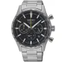 Seiko Chronograph SSB413P1 klocka med Svart urtavla och en boett med 43 mm i diameter och ett Länk i Silver