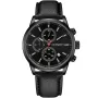 Studsgaard Chronograph S0045 klocka med Svart urtavla och en boett med 42 mm i diameter och ett Läderarmband i Svart