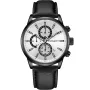 Studsgaard Chronograph S0042 klocka med Vit urtavla och en boett med 42 mm i diameter och ett Läderarmband i Svart