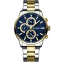 Studsgaard Chronograph S0030 klocka för Herr med Blå urtavla som mäter 42 mm i diameter och har en Guld, Stål Länk, Two-tone länk klockrem