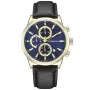 Studsgaard Chronograph S0073 klocka med Blå urtavla och en boett med 42 mm i diameter och ett Läderarmband i Svart
