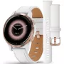 Garmin Venu 2S 010-02429-23 klocka med  urtavla och en boett med 40 mm i diameter och ett Läderarmband i Vit