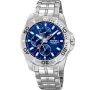 Festina Multifunction F20445/2 klocka med Blå urtavla och en boett med 43 mm i diameter och ett Länk i Silver