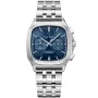Carl Pique Carré Chrono CP0026 klocka med Blå urtavla och en boett med 39 mm i diameter och ett Länk i Silver