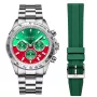Dissing MK9 Christmas Limited Edition D1458 klocka för Herr med Grön, Röd urtavla som mäter 43 mm i diameter och har en Stål Länk klockrem