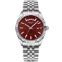 Dissing Day Date D1093 klocka för Herr med Röd urtavla som mäter 41 mm i diameter och har en Stål Länk klockrem