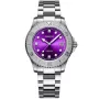 Dissing Lady Diver D1468 klocka för Dam med Lila urtavla som mäter 36 mm i diameter och har en Stål Länk klockrem