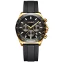 Lugano Chrono L0083 klocka med Svart urtavla och en boett med 43 mm i diameter och ett Gummiarmband i Svart