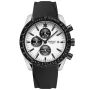 Dissing Chrono D1609 klocka med Silver urtavla och en boett med 46 mm i diameter och ett Gummiarmband i Svart