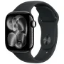 Apple Watch Series 11 GPS + Cellular 46mm Jet Black Aluminium Black Sport Band S/M MFC24