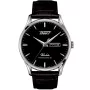Tissot Heritage Visodate Powermatic 80 T1184301605100 klocka med Svart urtavla och en boett med 42 mm i diameter och ett Läderarmband i Svart