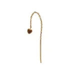 STINE A Jewelry Dangling Love Heart Enamel Örhängen Single Guldpläterad Silver 1364-02-Mocha