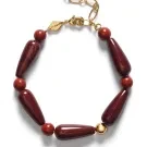 ANNI LU Red Jasper Armband Förgylld mässing 262-10-18