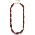 ANNI LU Red Jasper Halsband Förgylld mässing 262-20-46