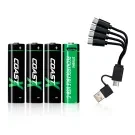 Batteri Coast AA-batteri 4 Stk. Uppladdningsbar 100047534