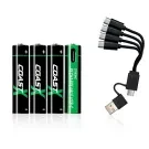 Batteri Coast AAA-batteri 4 Stk. Uppladdningsbar 100047535