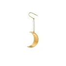 Jane Kønig Half Moon NO. 2 Pearl Earring Örhängen Single Guldpläterad Rostfritt Stål HMPE-AW26-SS-G