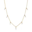 Sif Jakobs Princess Baguette Halsband Guldpläterad Silver SJ-C1074-CZ-YG