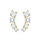 Velara Lione Crystal Cluster Curves Örhängen Guldpläterad Rostfritt Stål VLR1004