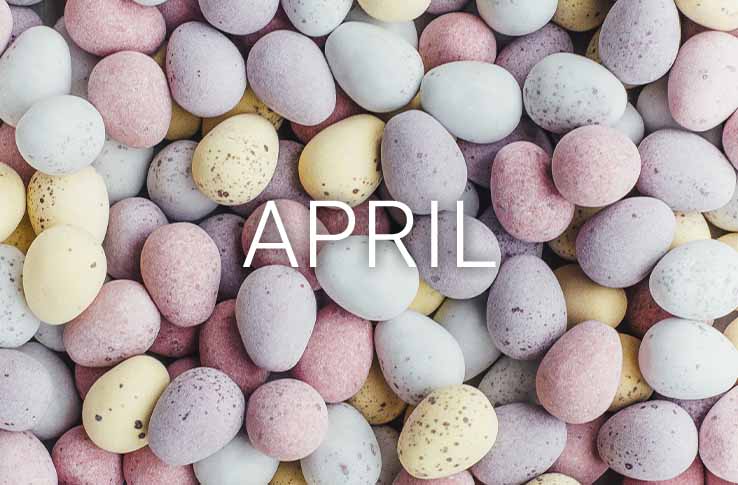 Påskägg och texten April